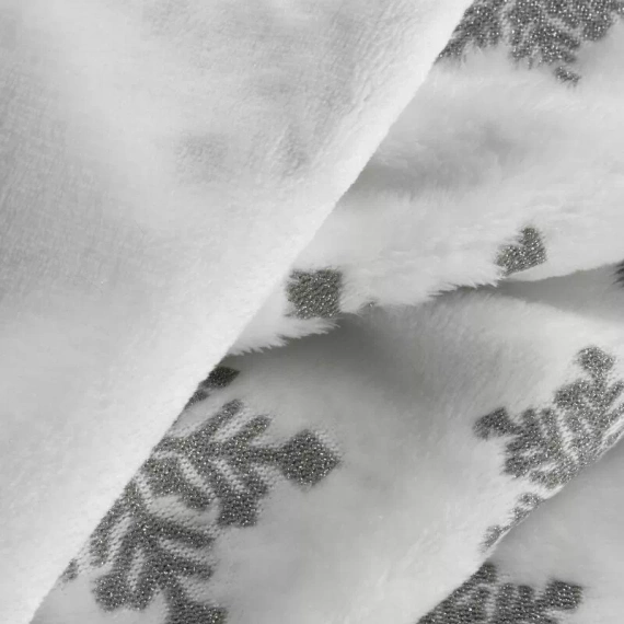 Коледно одеяло Blink с еврофирани звезди, сребристо