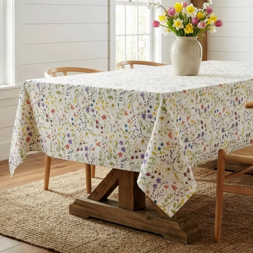 Покривка ANNA Eurofirany водоустойчива бяло-лилави цветя