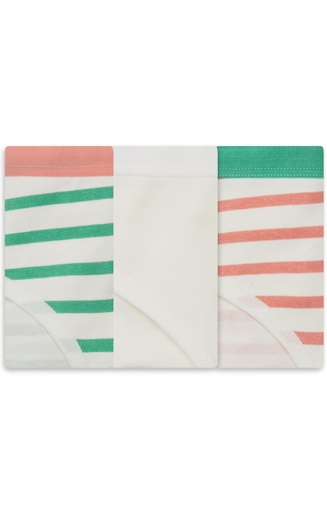 36508-K083 Дамски бикини Henderson в екрю - комплект от 3 памучни бикини