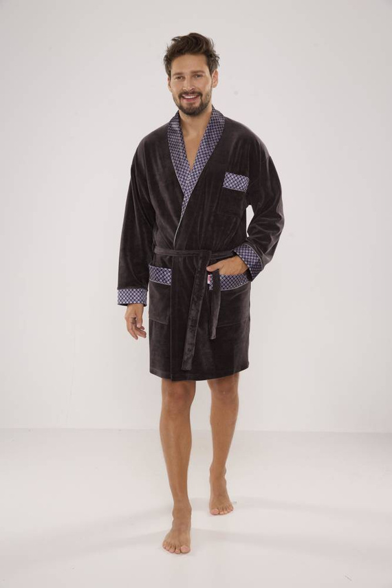 772 Мъжки форекс халат за баня Bonjour - графит