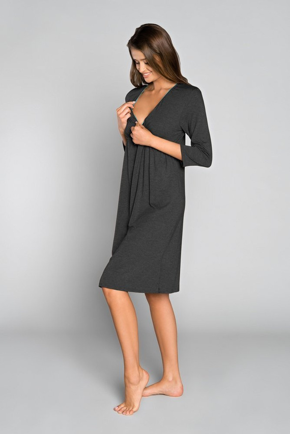 Italia Fashion бременност и кърмене 3/4 ръкав sonata - тъмен меланж/зелено 