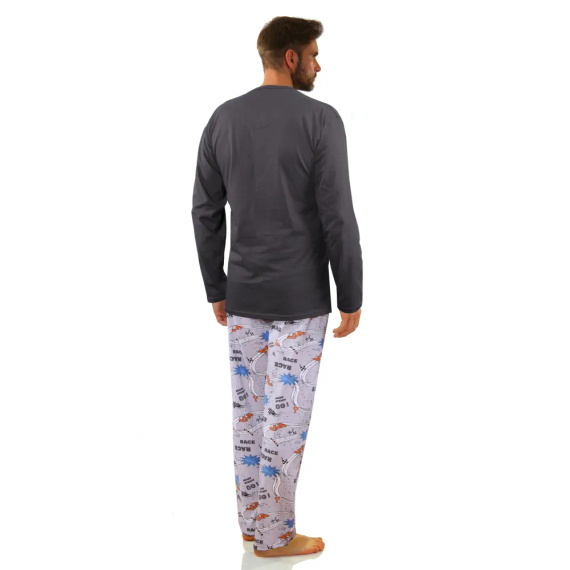 2660/09 Мъжка пижама и панталон с дълъг ръкав Sesto Senso - графит