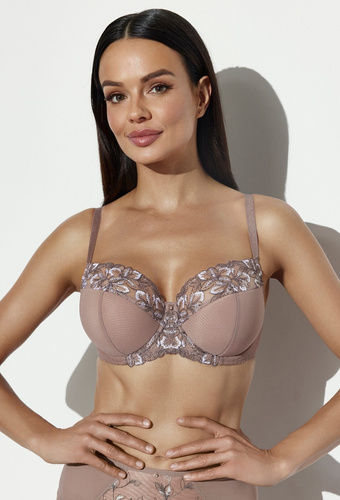 Ava 2273 Mocha Mousse Полуподплатен сутиен Semi Soft с бродерия