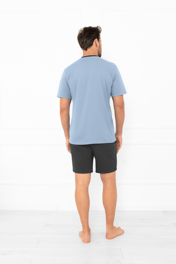 Мъжка пижама Julius Италианска модна стомана - къса, памучна, елегантна