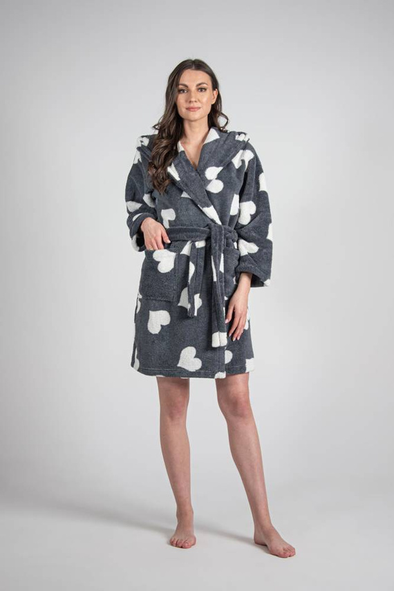 671 Hearts Къс дамски халат Forex - графит