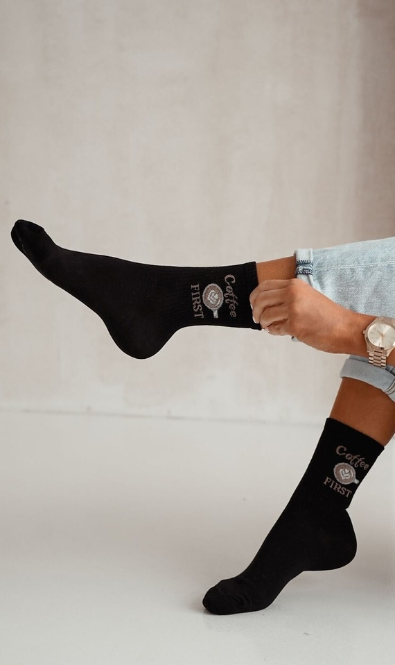 0200-167 Coffee First Дамски чорапи Милена черни