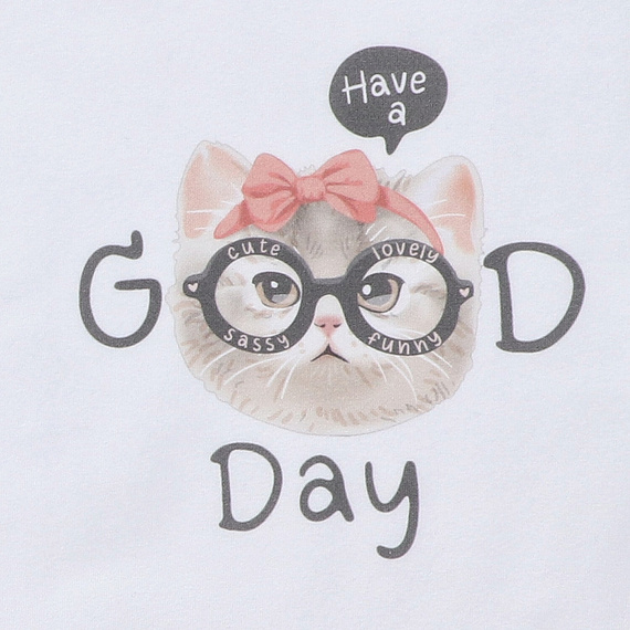 KAR-4008/BIA Момичешка тениска с къс ръкав Lagarto Verde бяла