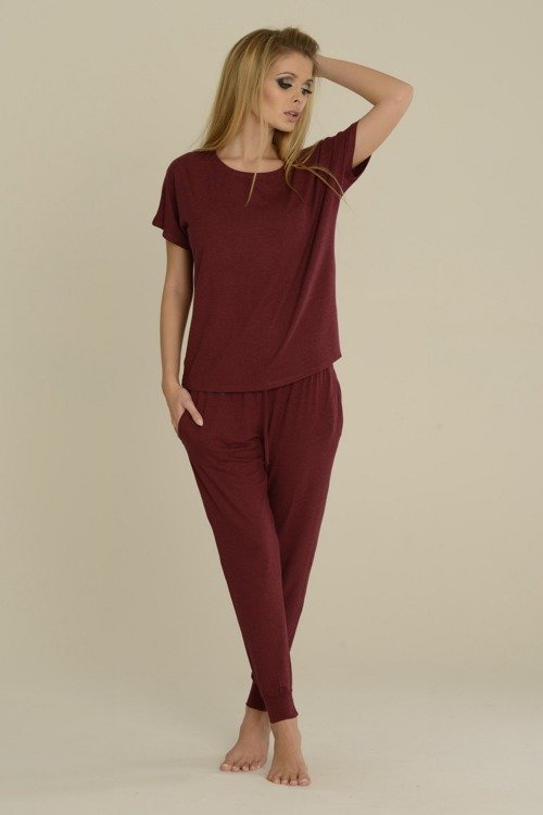 524 Paula Дамска пижама De Lafense - бордо