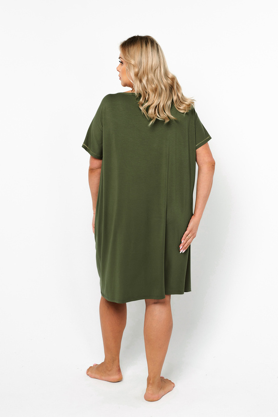 Natura Дамска нощница с къс ръкав Италианска мода - каки