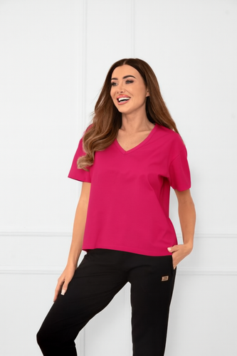 Klara - дамска блуза с къс ръкав | Италианска мода amaranth