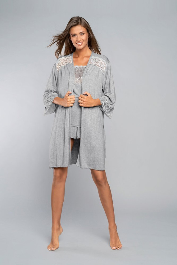 Халат Samaria Италианска мода 3/4 ръкав - сив