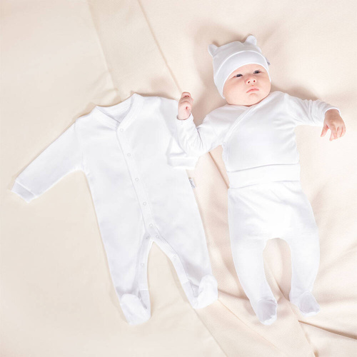 4901 Дамаски комплект от 4 части, гладък, Никол - бял