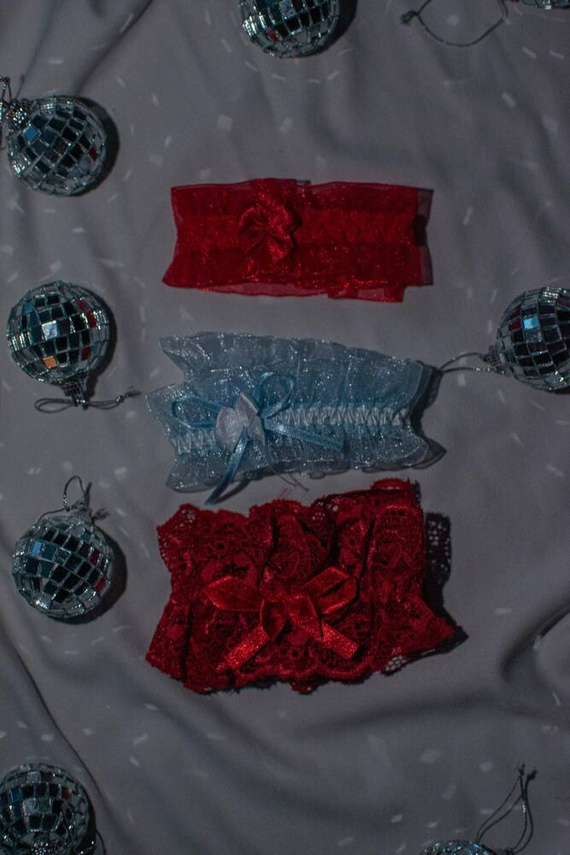 221 Шифонена жартиера De Lafense - червена