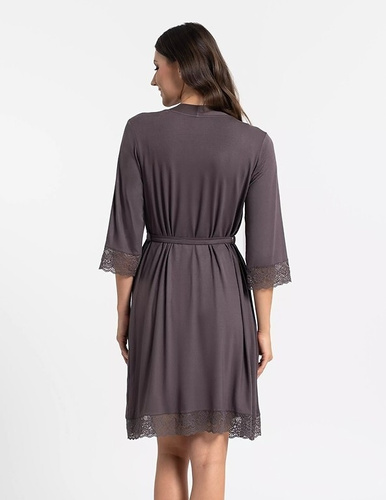 Дамски халат Moraj PDSZ4300-003 от вискоза с дантела, връзване