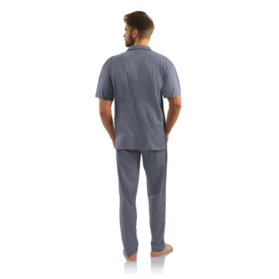 Мъжка пижама Sesto Senso с цип и къс ръкав - графитни котви