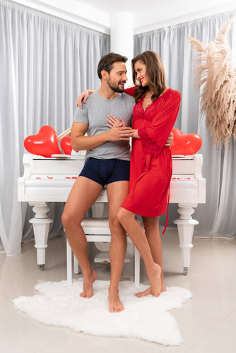 Нощница с широки презрамки Samaria Италианска мода - червена