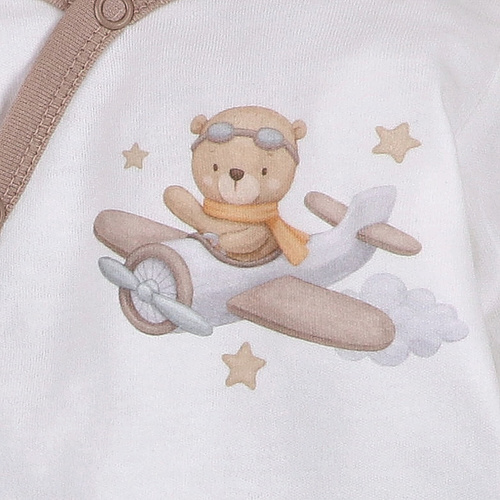 ABN-5502 Тело на плика Sky Journey Nini екрю | Органичен памук за новородени