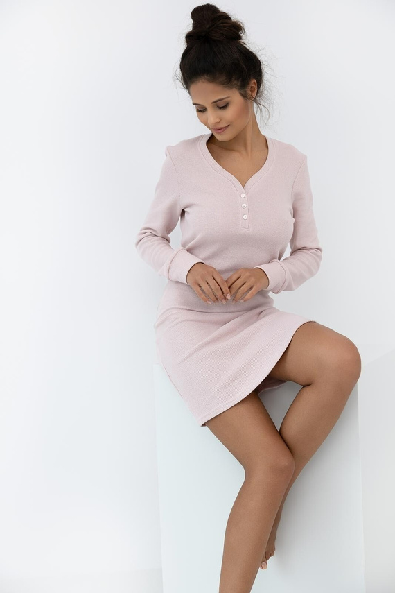 Нощница Arlette Sensis, прашнорозова – памук, дълги ръкави, удобна и елегантна