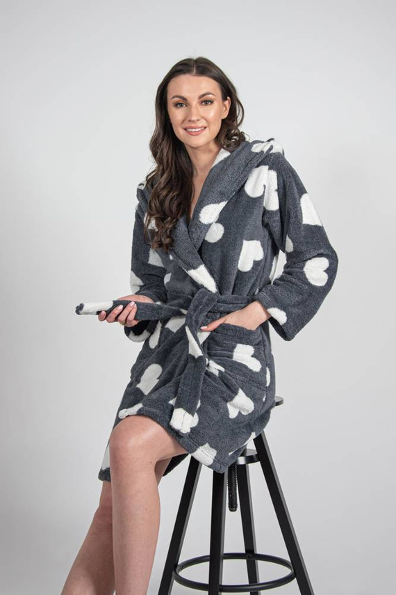 671 Hearts Къс дамски халат Forex - графит