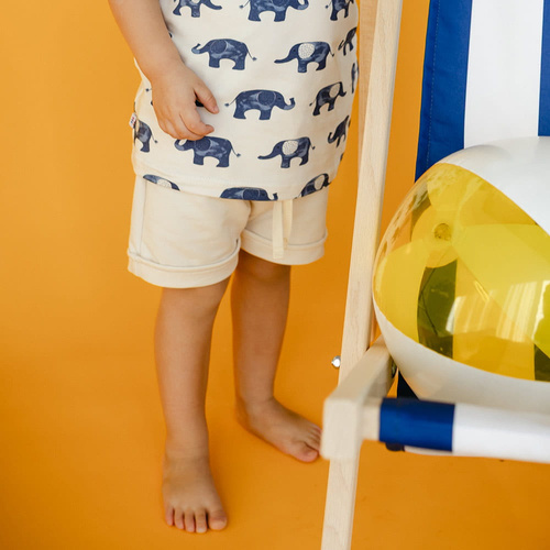 Къси памучни панталонки Elephant Eevi - екрю