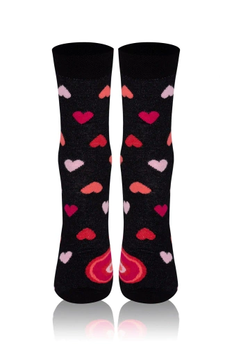 M30D Serce Мъжки дълги чорапи Италианска мода - черни