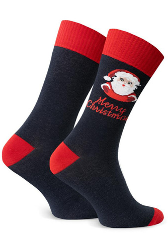 Арт.136 Мъжки коледни чорапи Steven тъмно сини 168 – коледни десени, памук