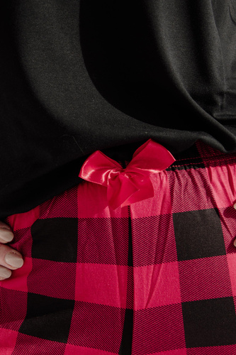 360 Карирани пижамени панталони Forex - червени