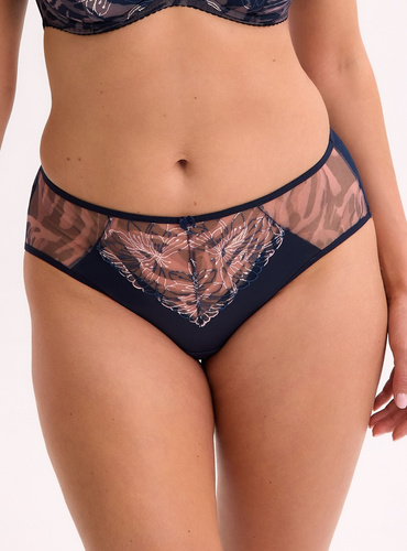 GFP 1329 Тъмносини бикини Sienna Gaia – класически дамски бикини, изработени от мрежа и дантела