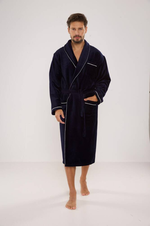 735 Manuele мъжки халат De Lafense - тъмносин