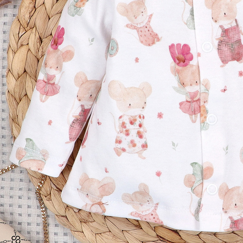 Nini Бебешка Жилетка Little Mouse 100% Органичен Памук – Полско Производство