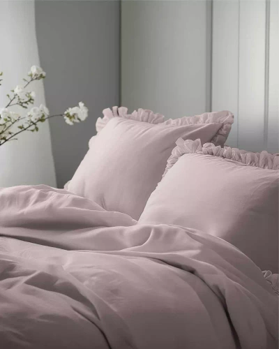 Pure 23 Едноцветно памучно спално бельо Detexpol розово