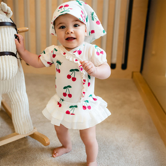 Боди за бебе Eevi Cherry  къс ръкав памук удобно