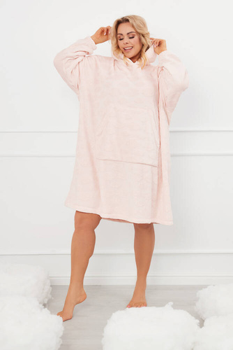 Runa Дамска блуза с качулка Италианска мода - розово 