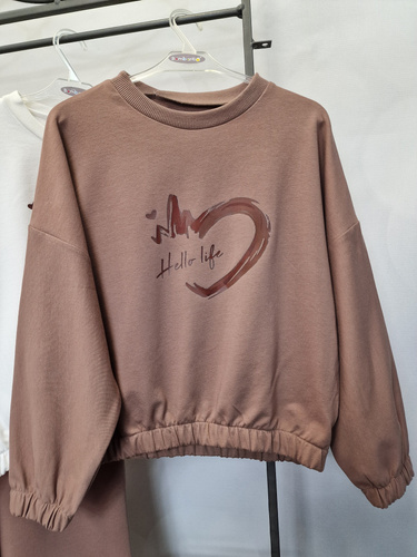 Gaja Детски суичър Bambarillo кафяв | Еластичен памучен суичър