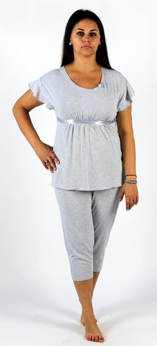 448 Julie Дамска 3/4 пижама - светъл меланж