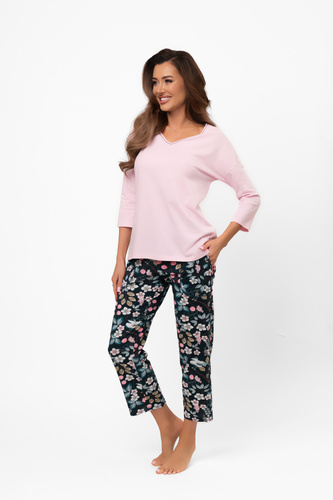 Дамска памучна пижама Marisal - 3/4 блуза, 7/8 панталон Италианска мода  