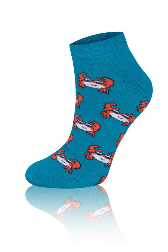 S138S Krab Socks чорапи за крака Италианска мода - тюркоаз/оранжев/светъл меланж