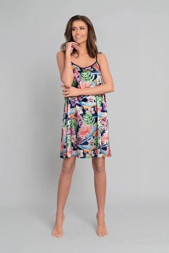 Polynesia Дамска нощница с тясна презрамка Италианска мода - флорален принт