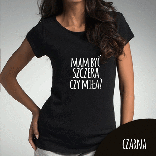 Bluzka damska  "Szczera czy miła" Moocha biały