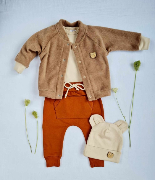 3717P Поларен суичър Teddy Marija - кафяв