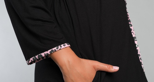 Eila Bis Халат за баня с 3/4 ръкав Италианска мода - леопардов принт 