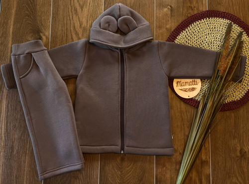 Детски комплект анцуг DH117 шоколадов мус – Mamatti