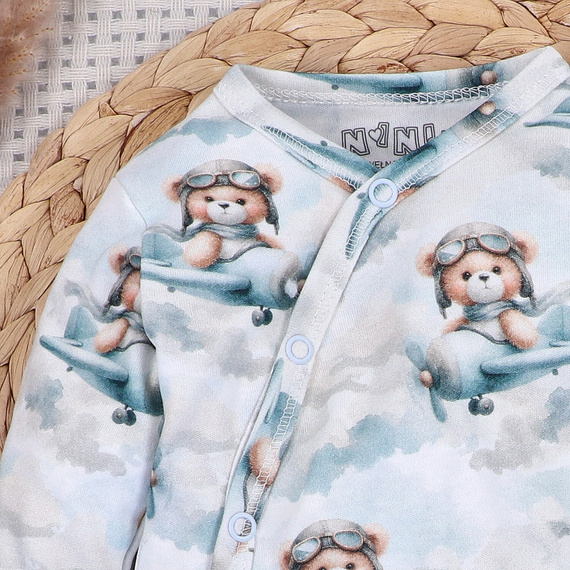 NINI ABN-5741/PIL Органично боди тип копрета Baby Bear Pilot с мече