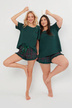 Дамска къса пижама - зелена