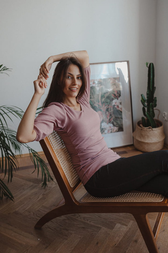 Блуза за бременни и кърмене Milk&Love Milky Puff рипс буфан ръкав