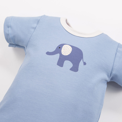 Боди слонче с къс ръкав Eevi - синьо