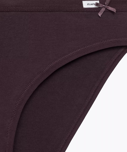 3CLP-002 Спортни бикини Atlantic – памучни, класическа кройка, чифт от 3 броя, бежово/винено/лилаво