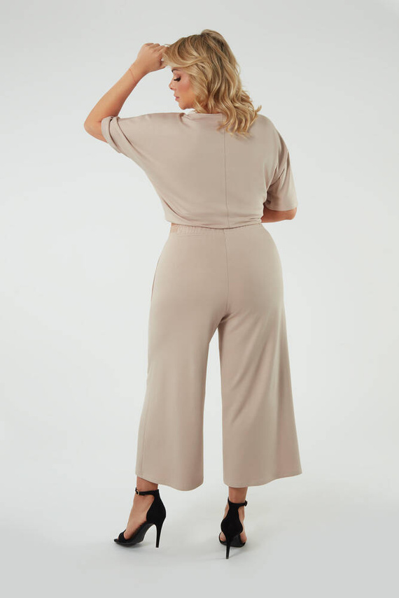 Soler Блуза с къс ръкав Италианска мода - бежово 