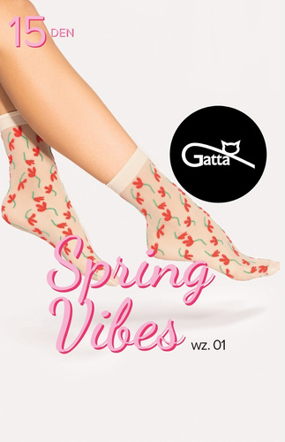 Spring Vibes wz.01 Skarpetki Damskie 15 den Gatta -natural red