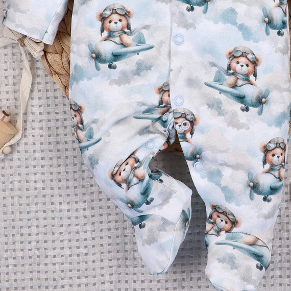 NINI BABY BEAR PILOT бебешки гащеризон от органичен памук ABN-5747/PIL